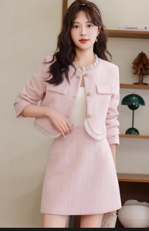 Women Stylish Short Tweed Co-Ord Sets